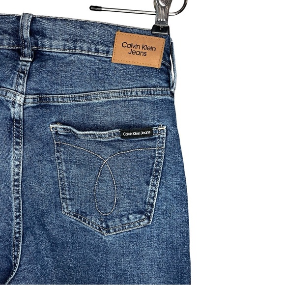 Calvin Klein High Rise Straight Blue Denim Jeans - Picture 3 of 7